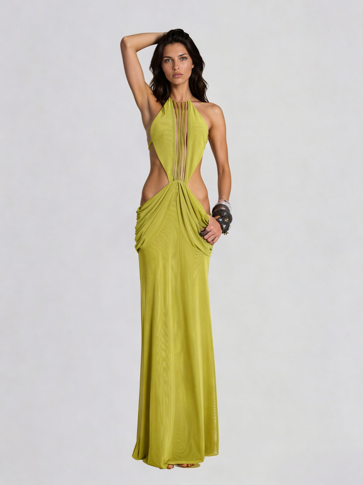 Fervik Backless Draped Maxi Dress