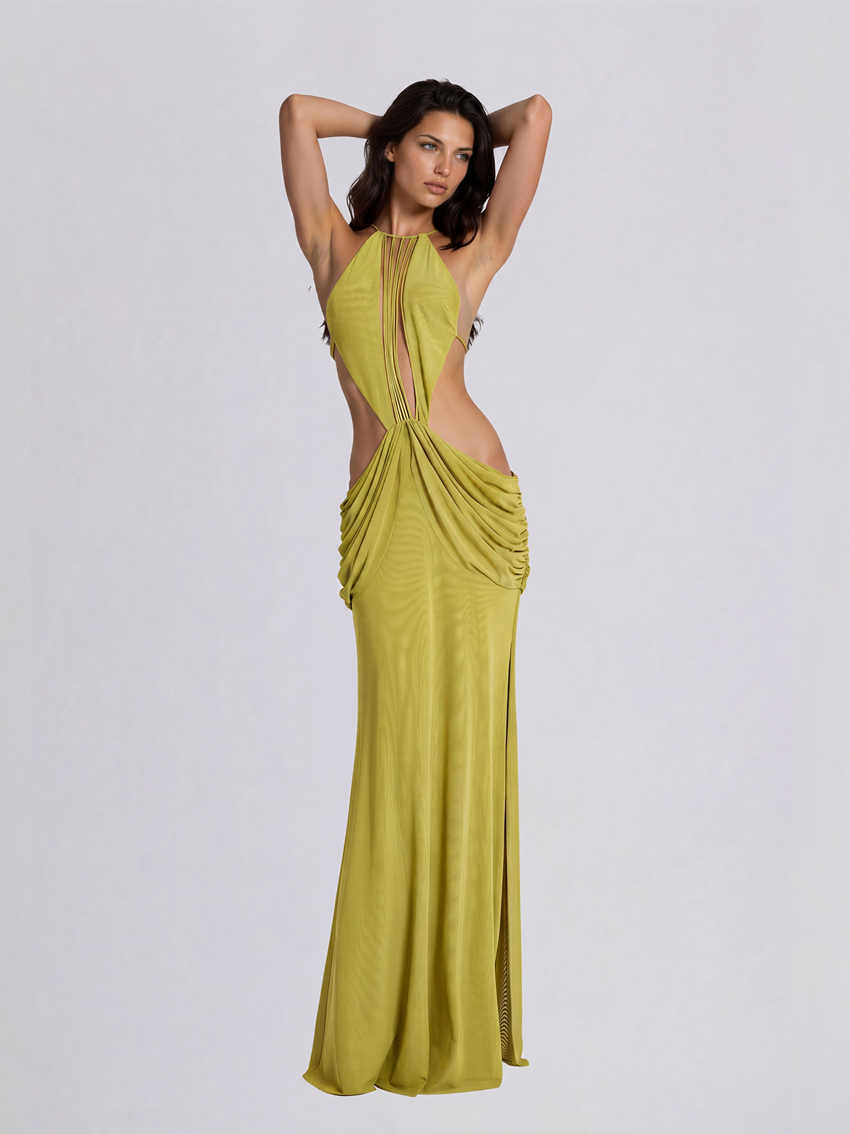 Fervik Backless Draped Maxi Dress