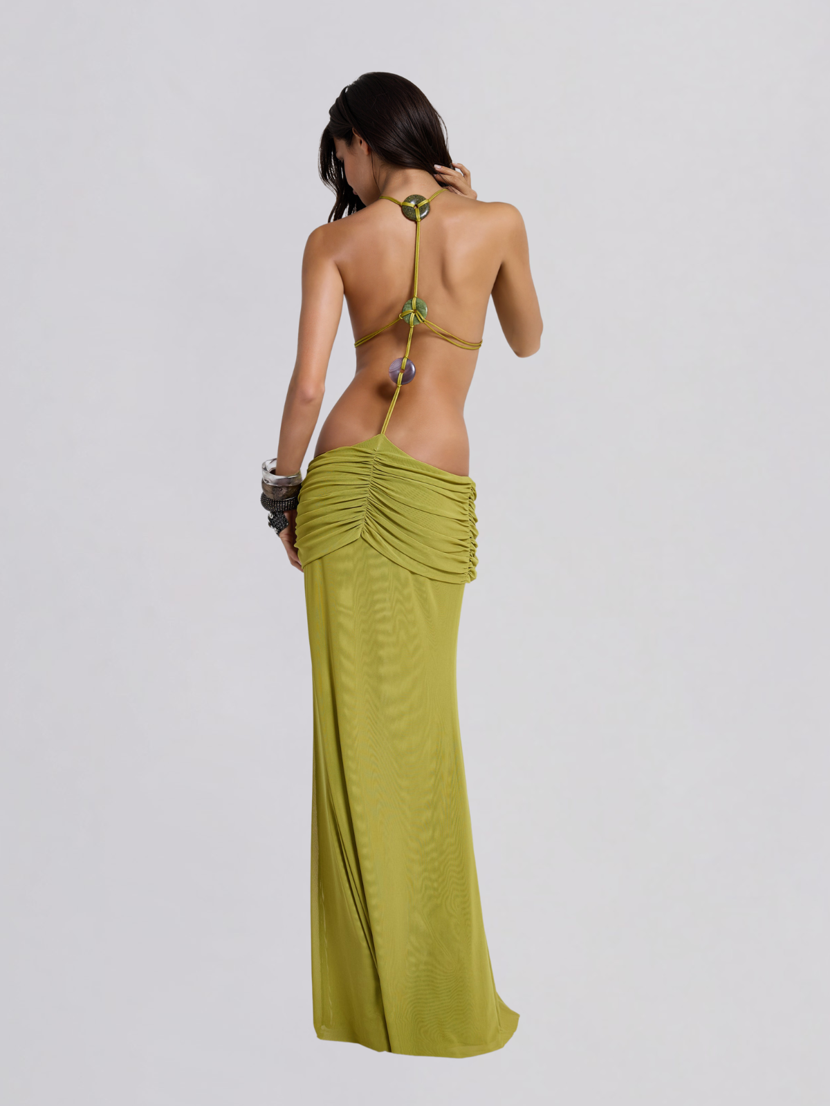 Fervik Backless Draped Maxi Dress