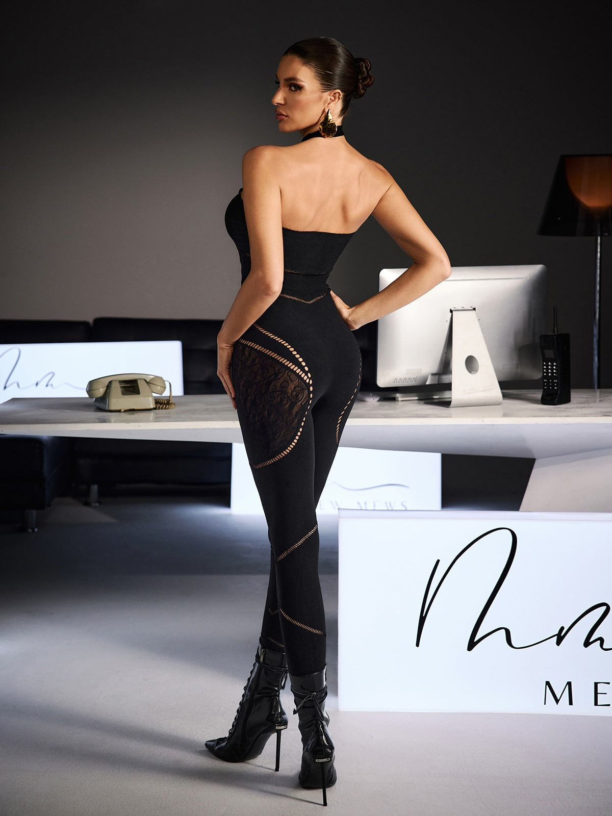 Festus Halterneck Cutout Bodycon Jumpsuit
