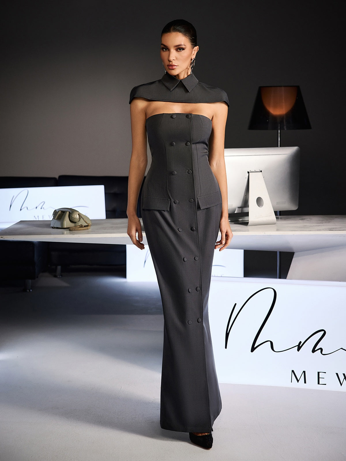 Fido Strapless Double Breasted Dress Set