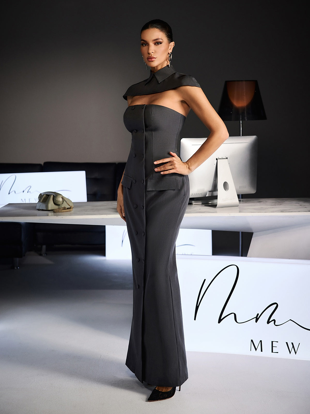 Fido Strapless Double Breasted Dress Set