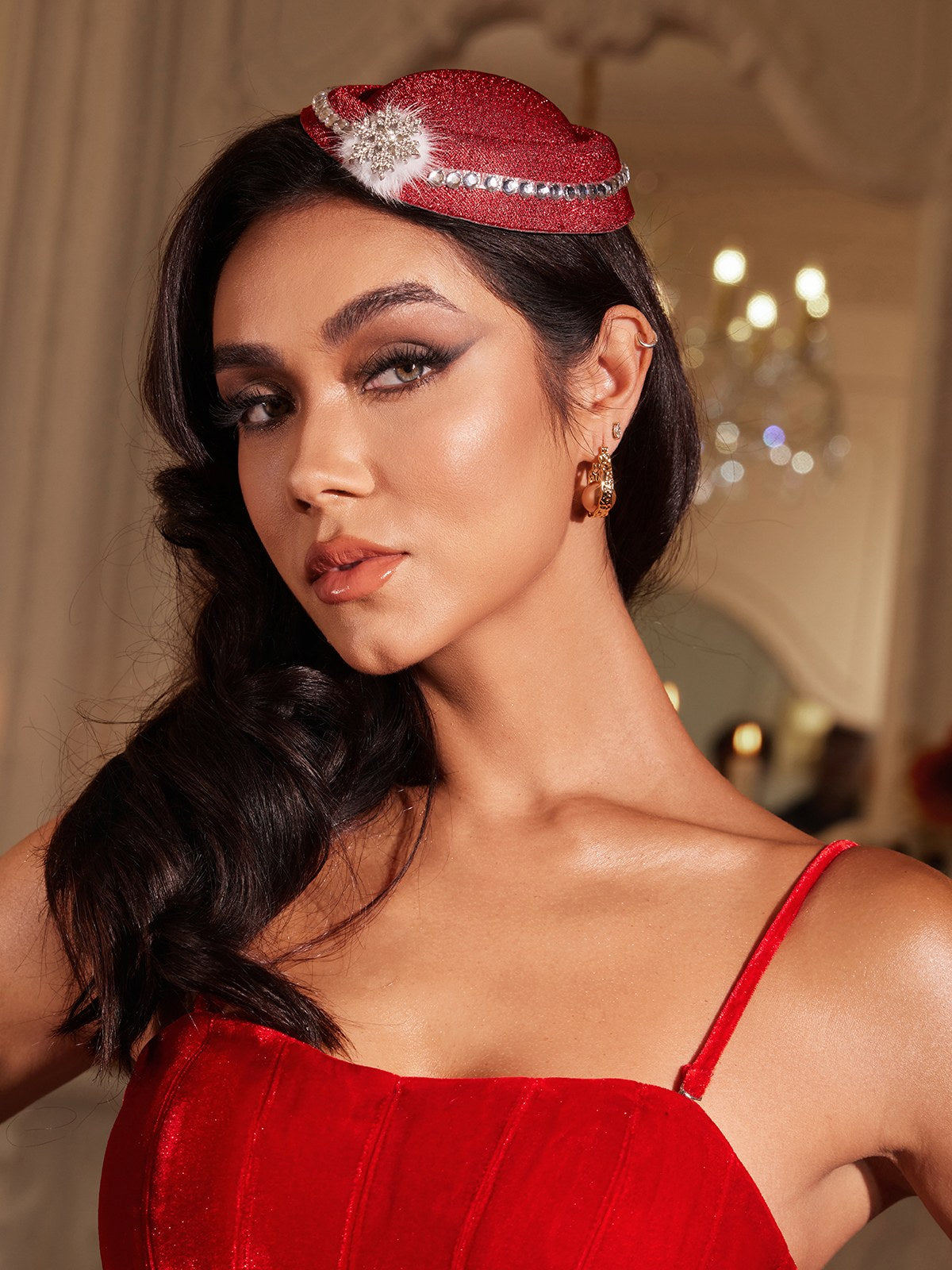 Filimena Snowflake Rhinestone Hat