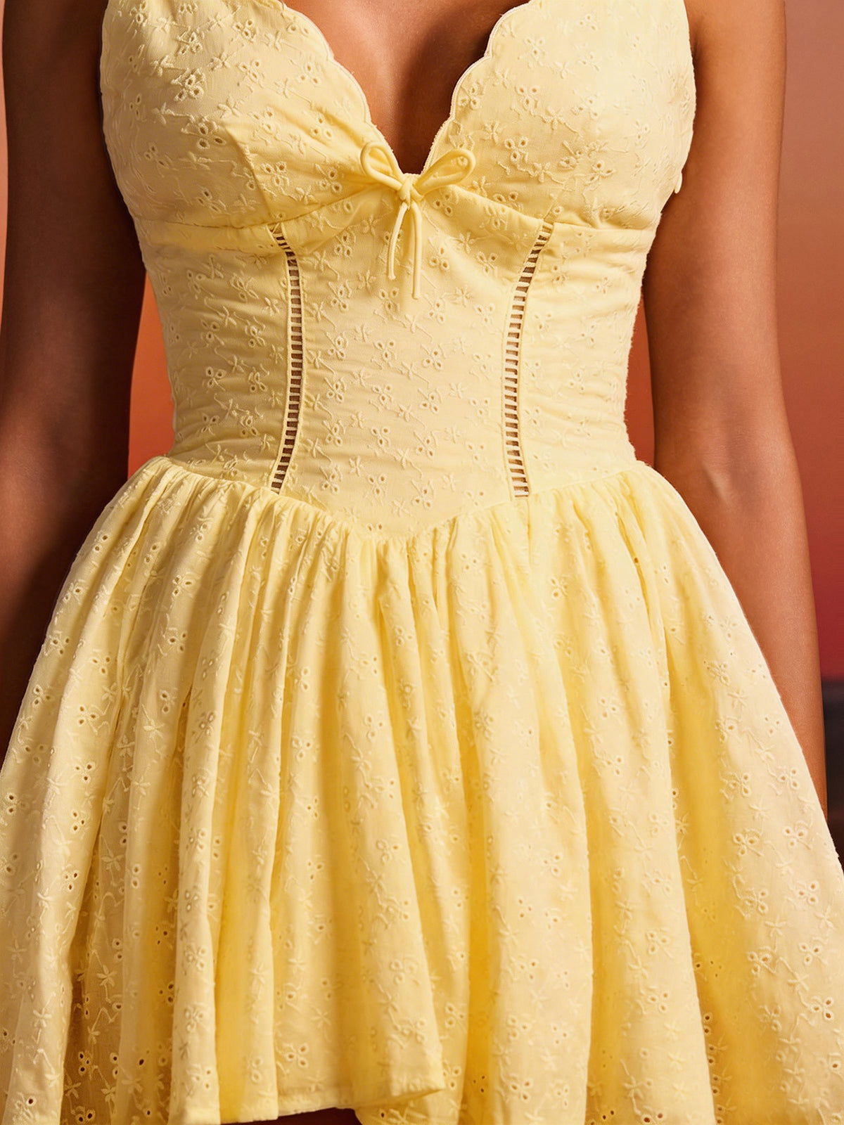 Firoth V Neck Floral Mini Dress In Yellow