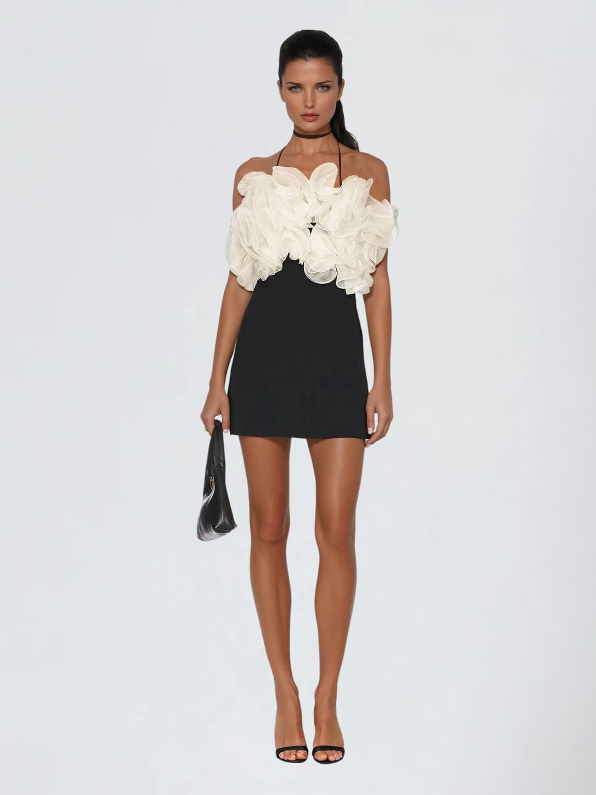 Flæmingr Halterneck Flower Mini Dress
