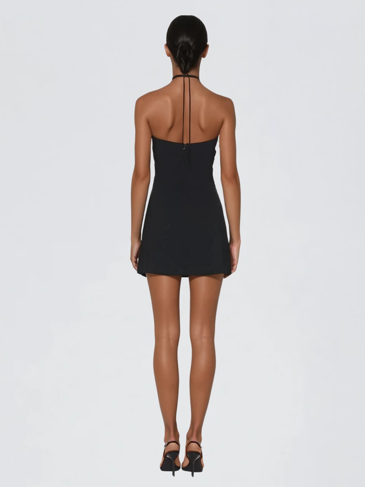 Flæmingr Halterneck Flower Mini Dress