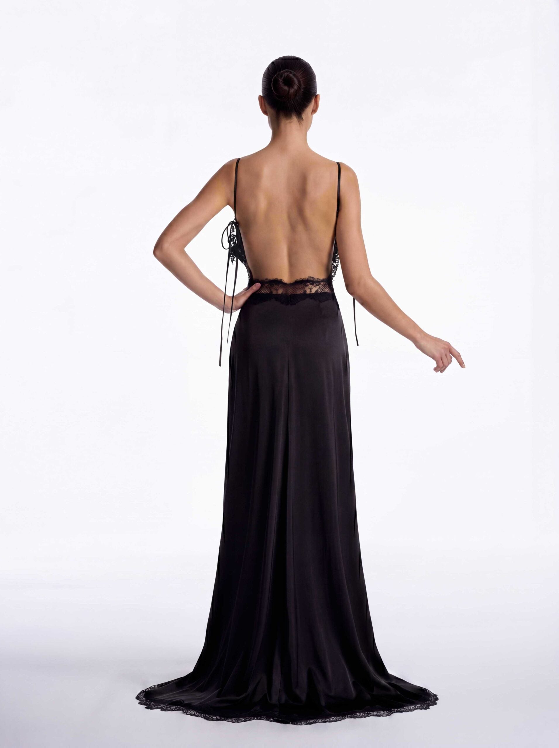 Flaminio Spaghetti Lace Split Maxi Dress