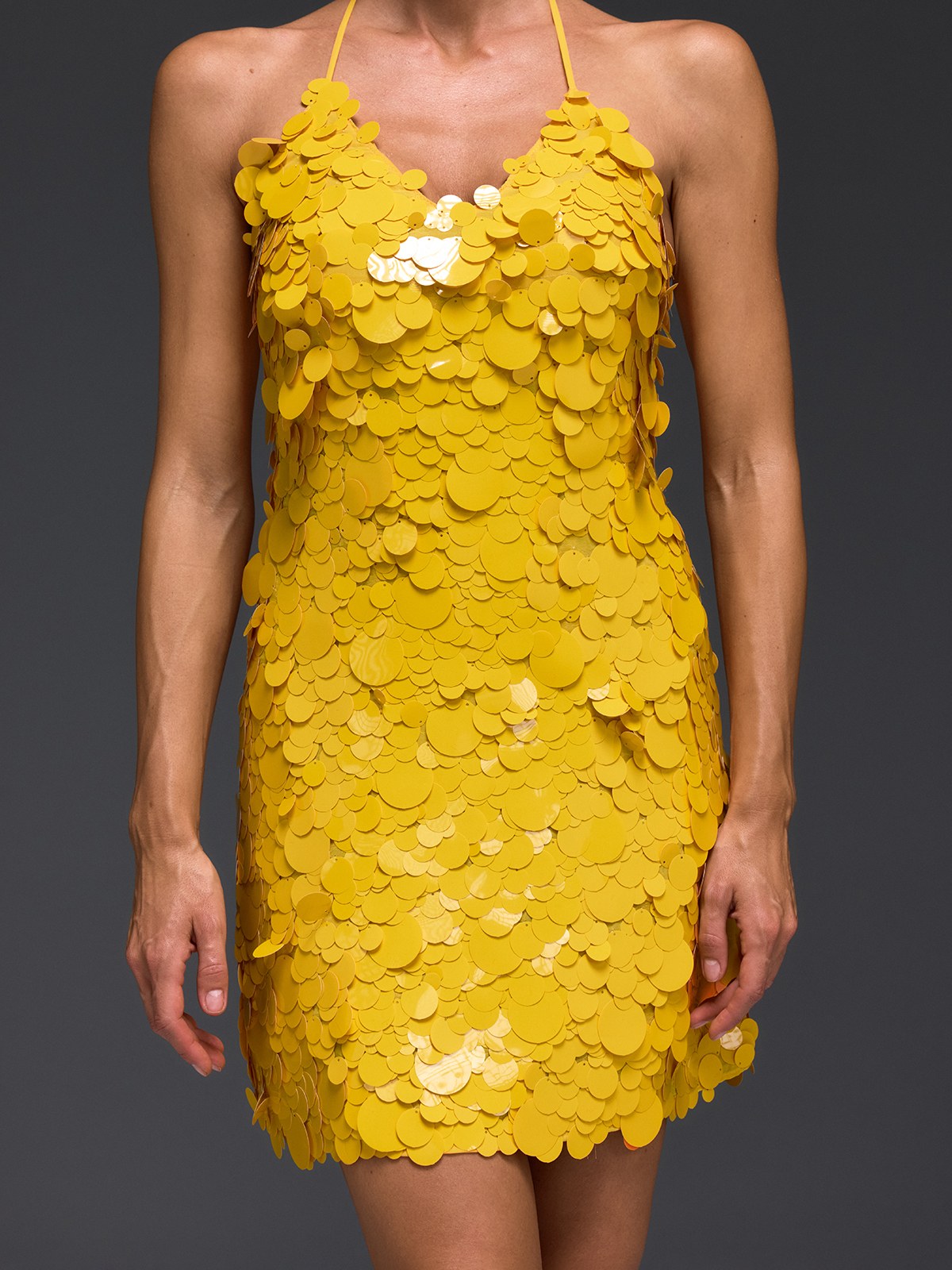 Foryndal Halterneck Round Sequin Mini Dress