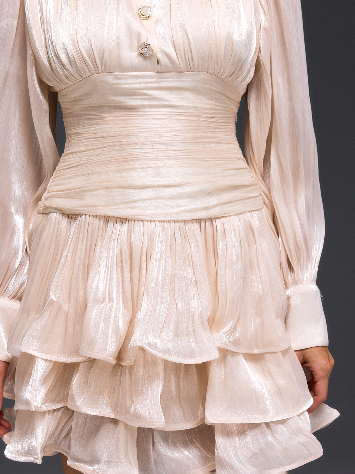 Fyveron Long Sleeve Ruffle Mini Dress