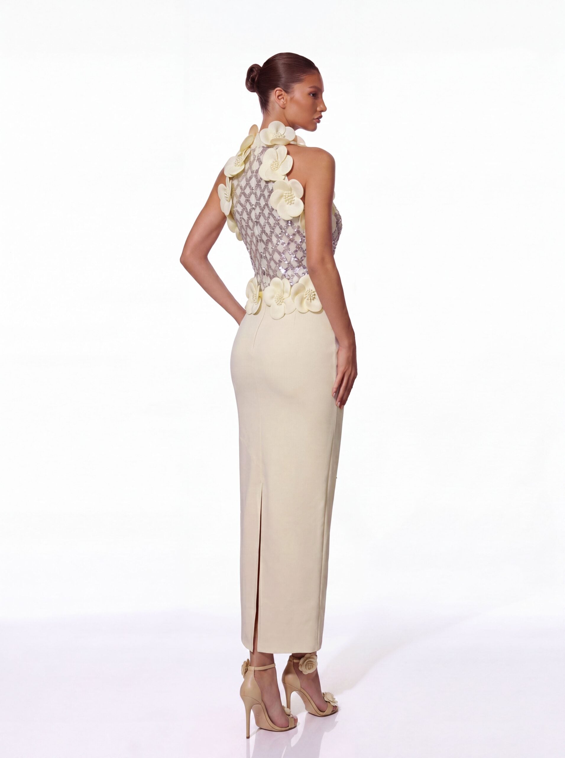 Galveran Flower Sequin Bandage Maxi Dress