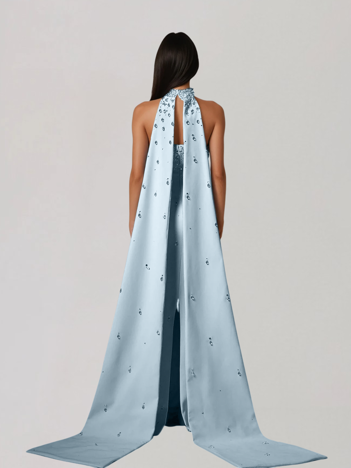Gireth Draped Crystal Maxi Dress