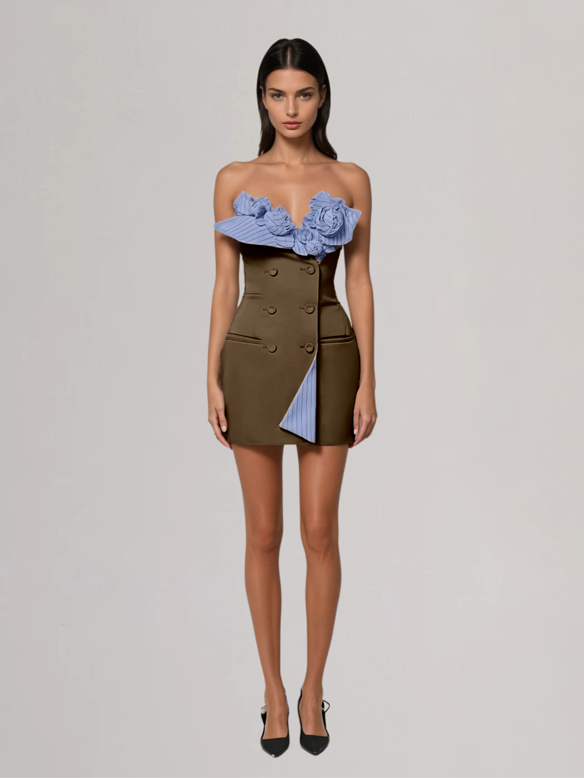 Gorlyn Strapless Flower Mini Dress