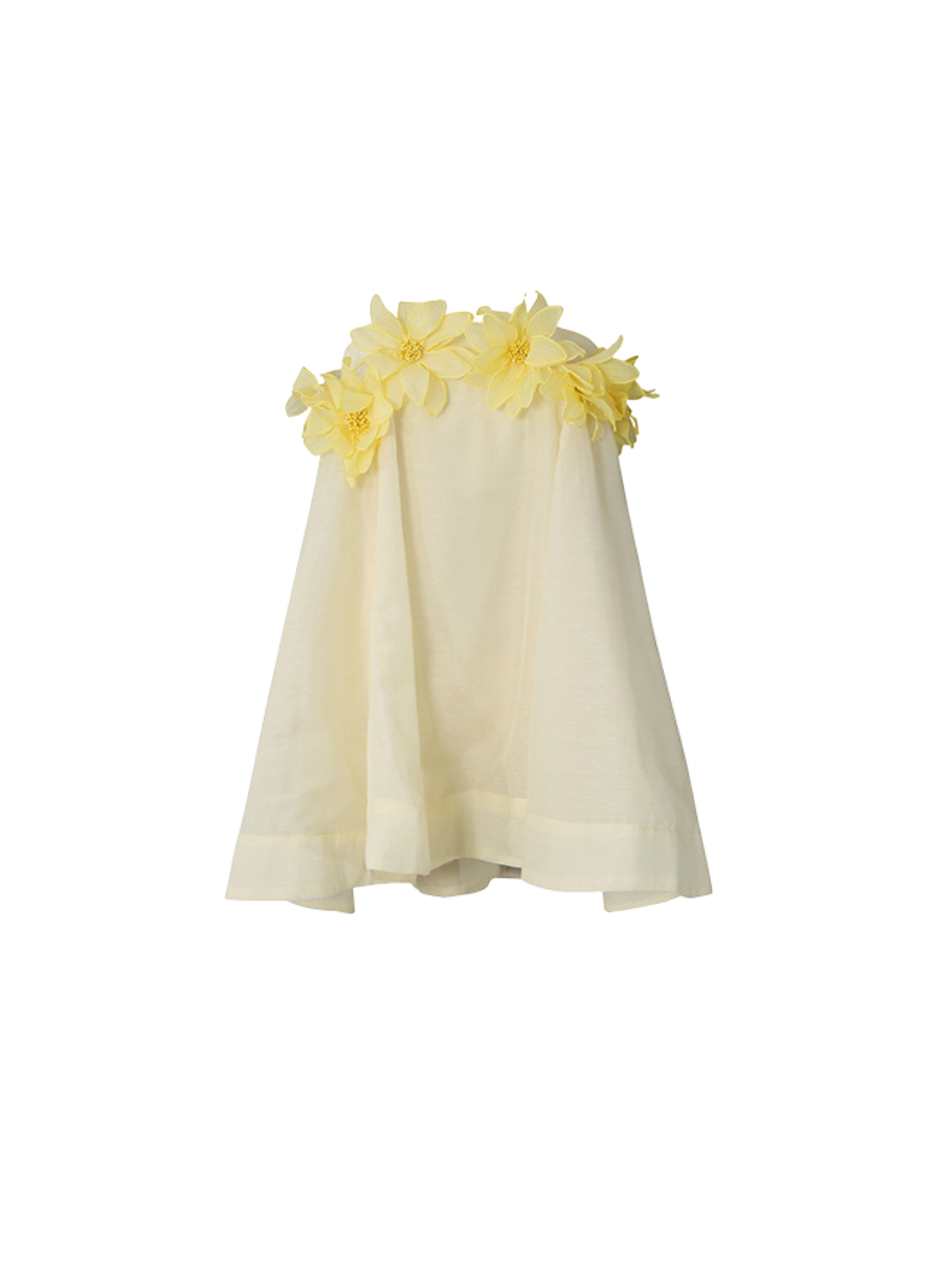 Gratho Strapless Flower Mini Dress In Yellow