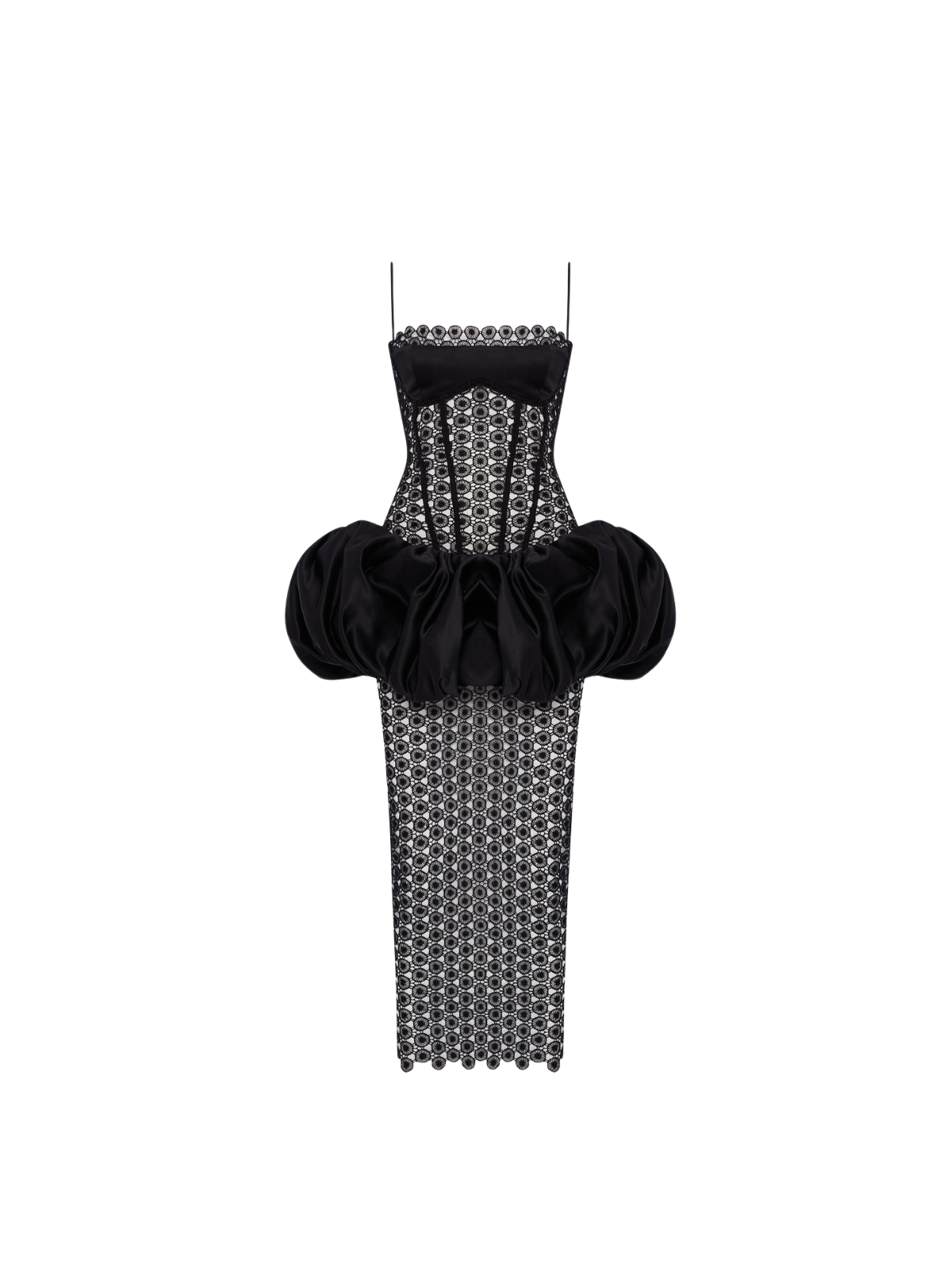 Grylen Spaghetti Lace Midi Dress