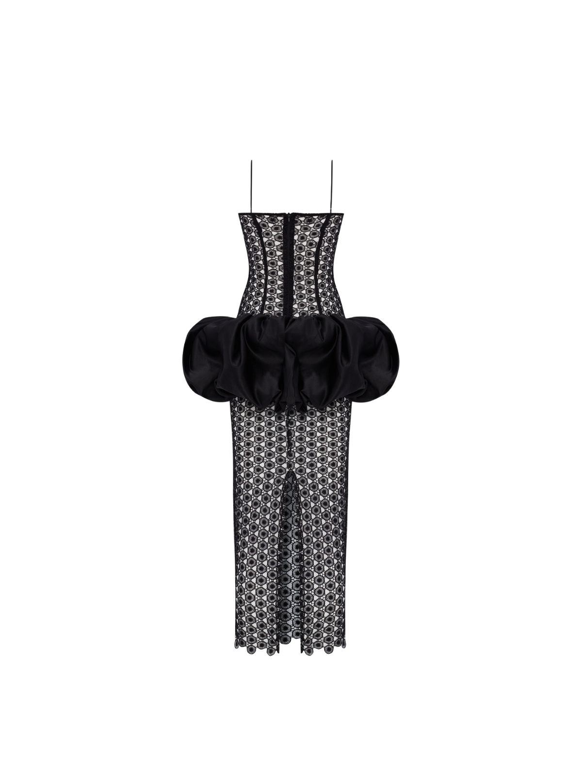 Grylen Spaghetti Lace Midi Dress