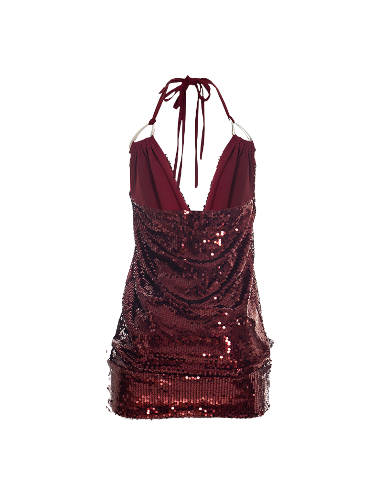 Gryvion Plunge Neck Sequin Mini Dress