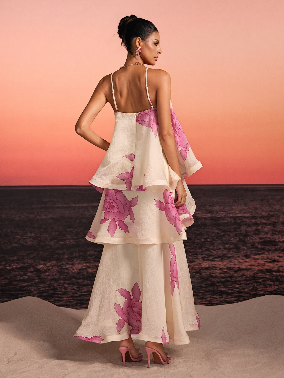 Havor Spaghetti Floral Tiered Maxi Dress
