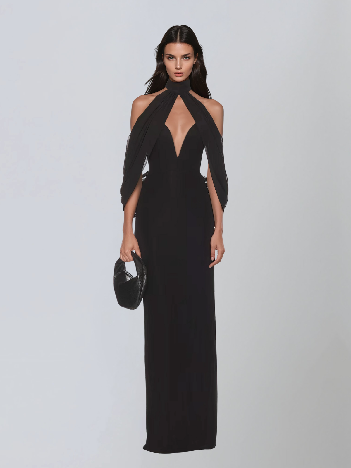Havorix Halterneck Cutout Maxi Dress