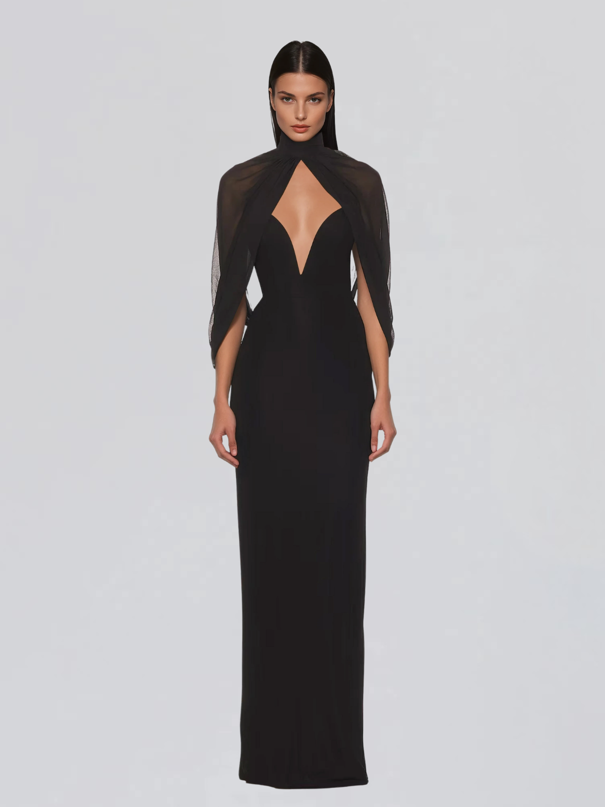 Havorix Halterneck Cutout Maxi Dress