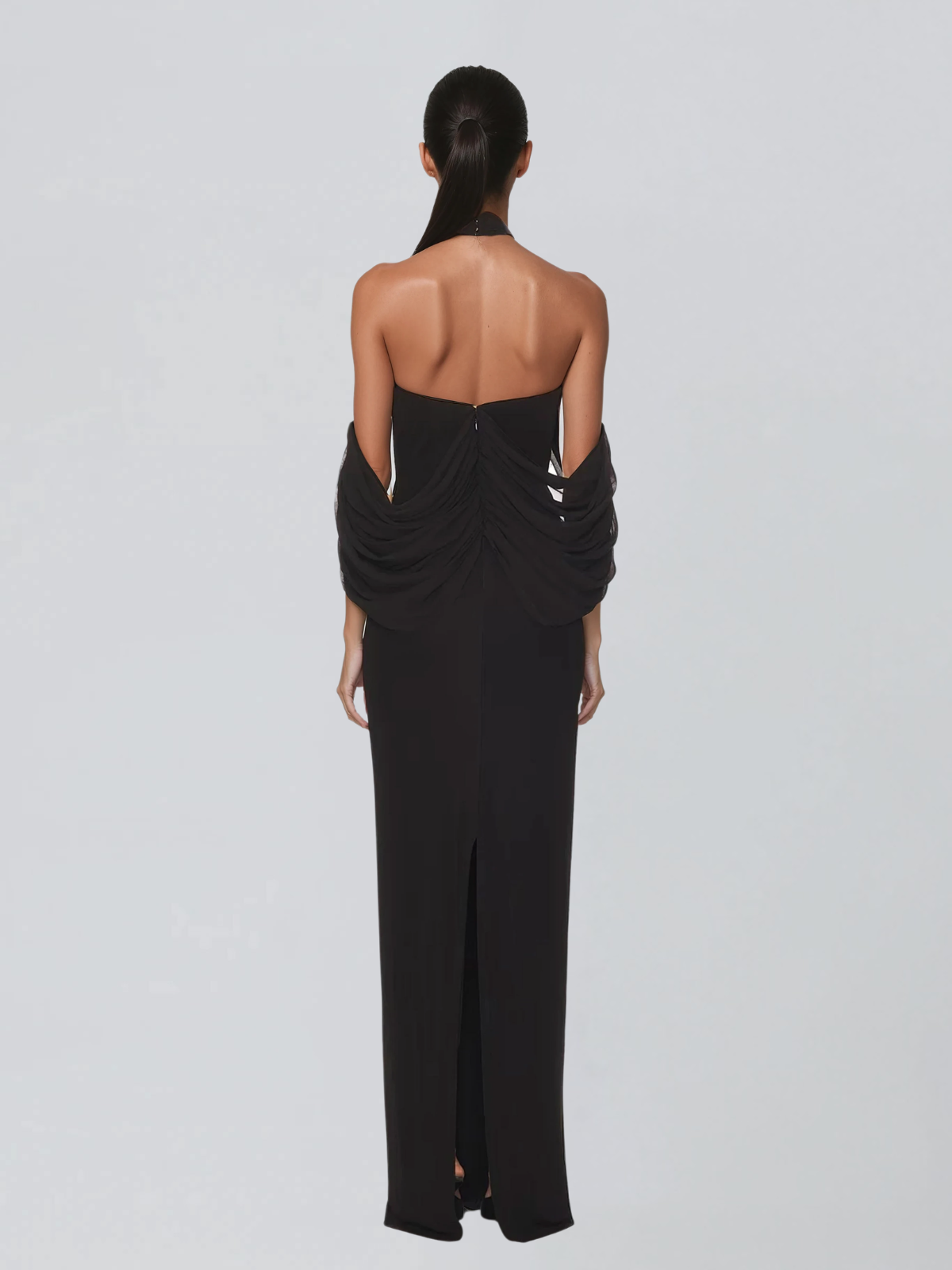 Havorix Halterneck Cutout Maxi Dress