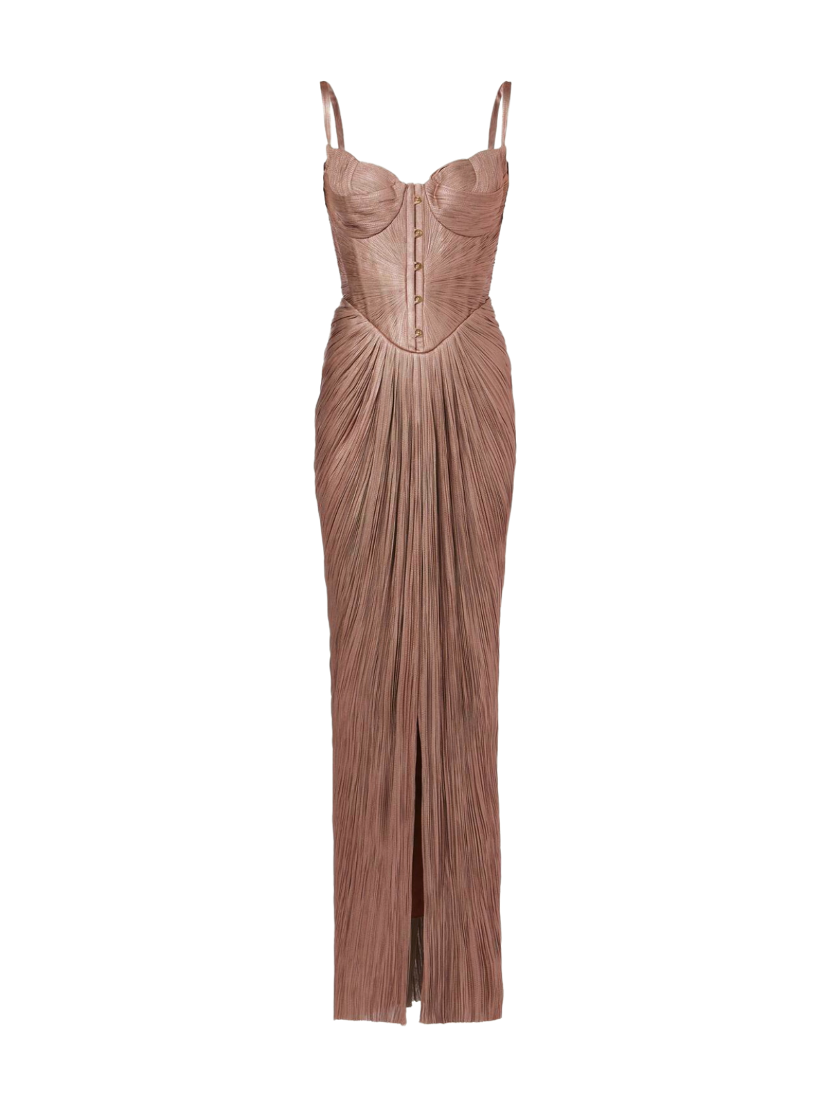 Heliox Metallic Corset Maxi Dress
