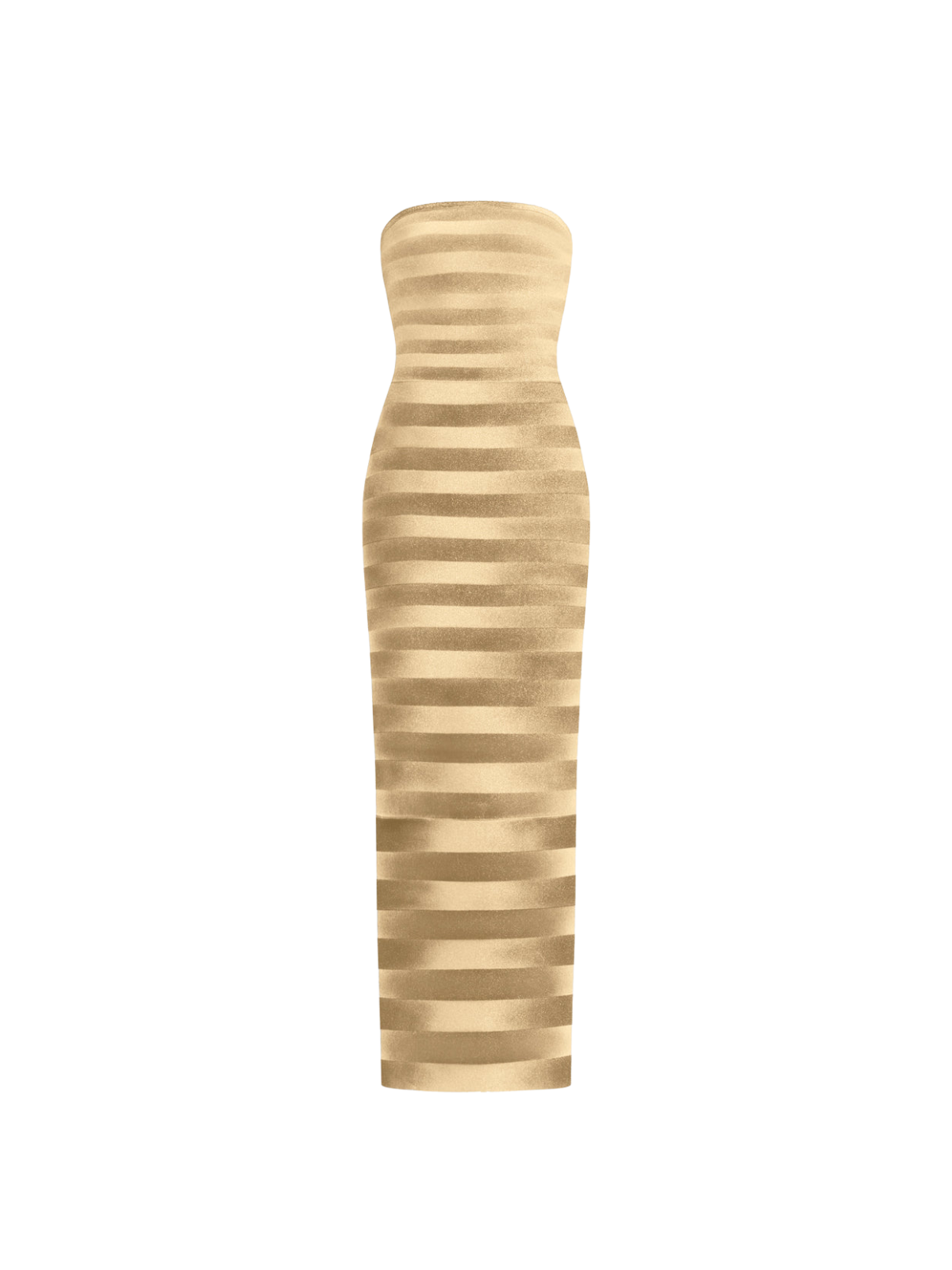 Heska Strapless Stripe Bandage Maxi Dress In Gold