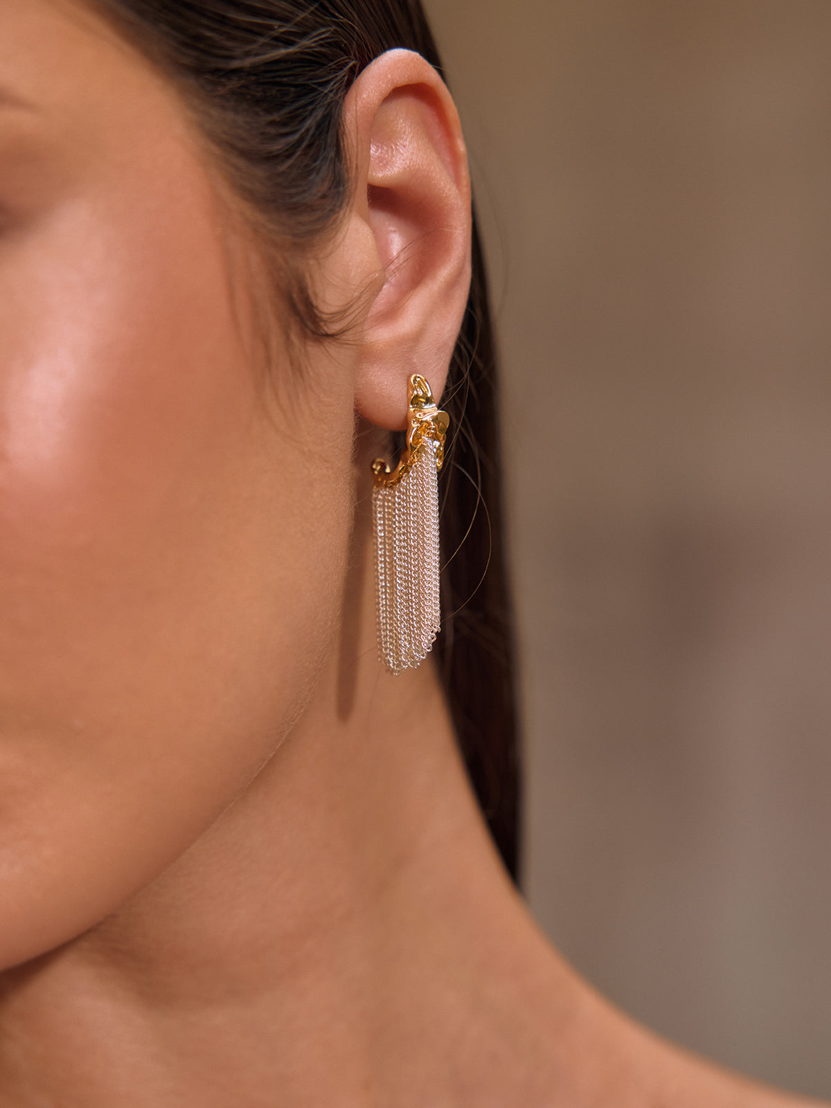 Horynex Chain Fringe Earrings