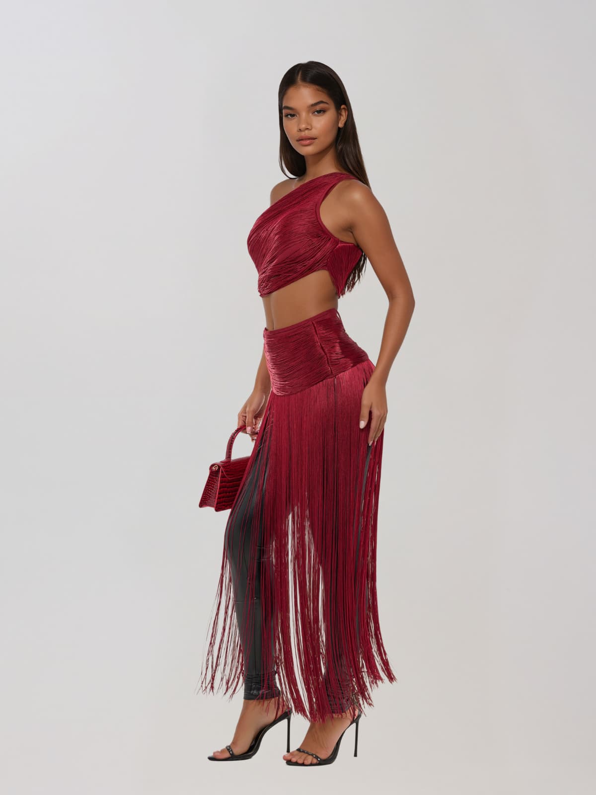 Horyxel Fringe Cutout Bandage Top