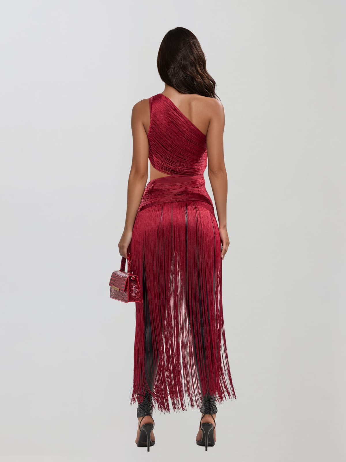 Horyxel Fringe Cutout Bandage Top