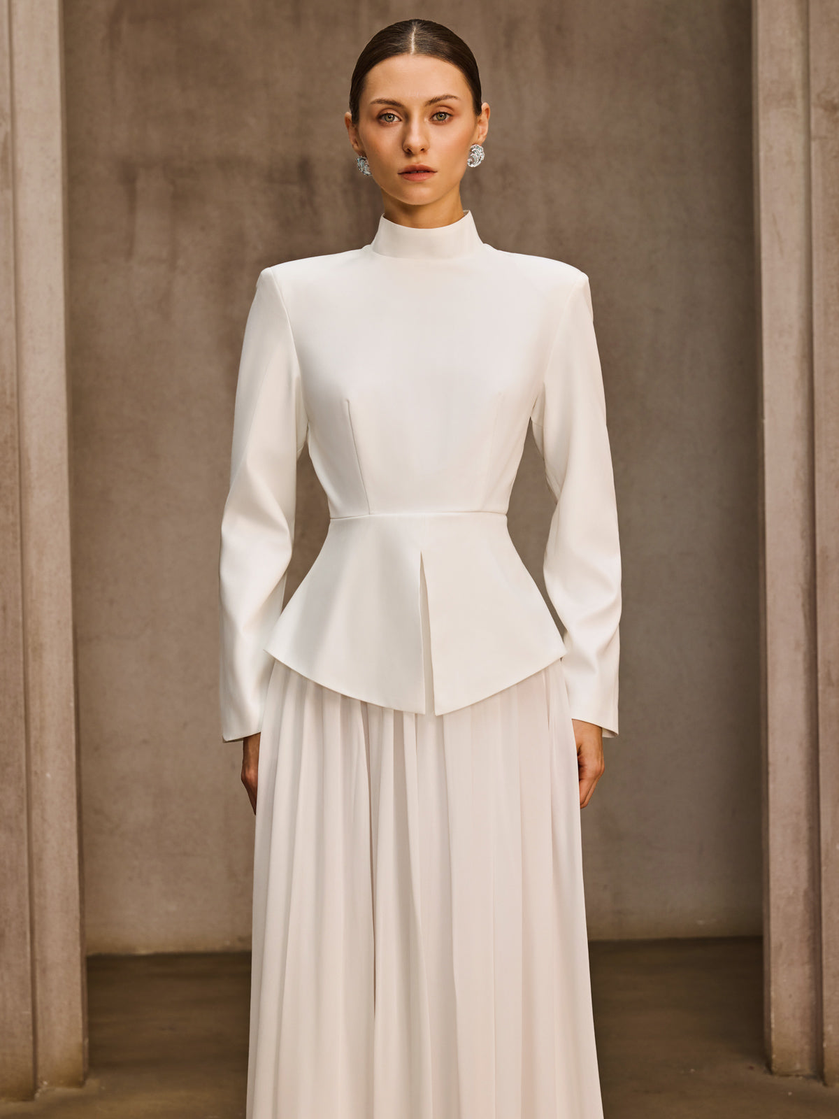 Ilvarn Long Sleeve Pleated Maxi Dress