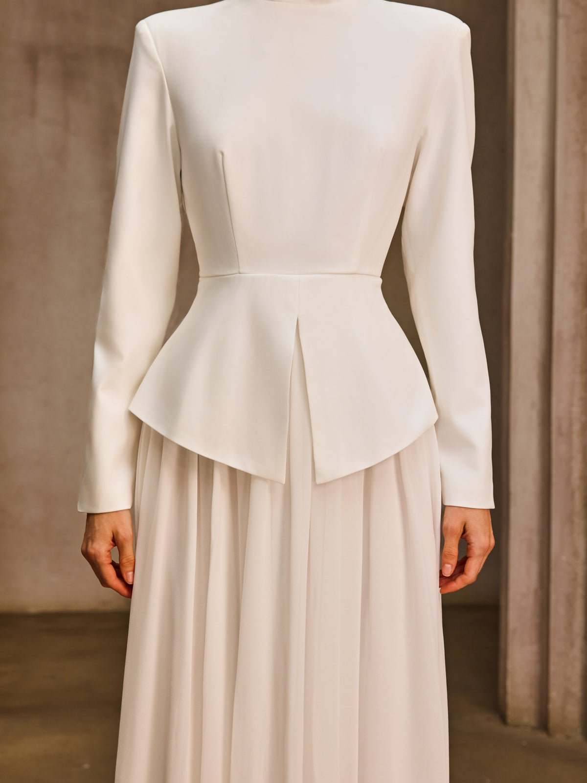 Ilvarn Long Sleeve Pleated Maxi Dress