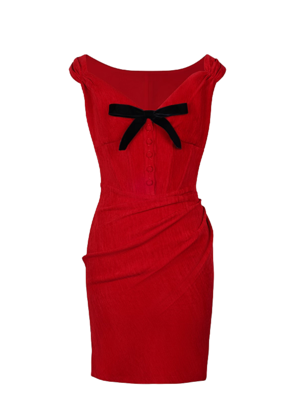 Implexa V Neck Bow Mini Dress