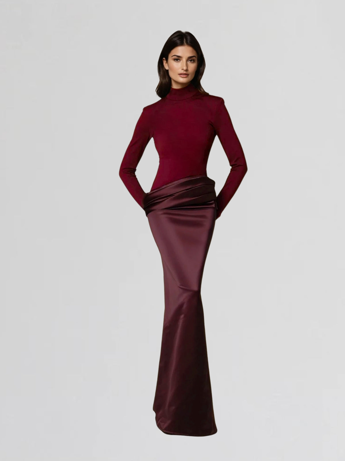 Invisiron High Neck Split Maxi Dress