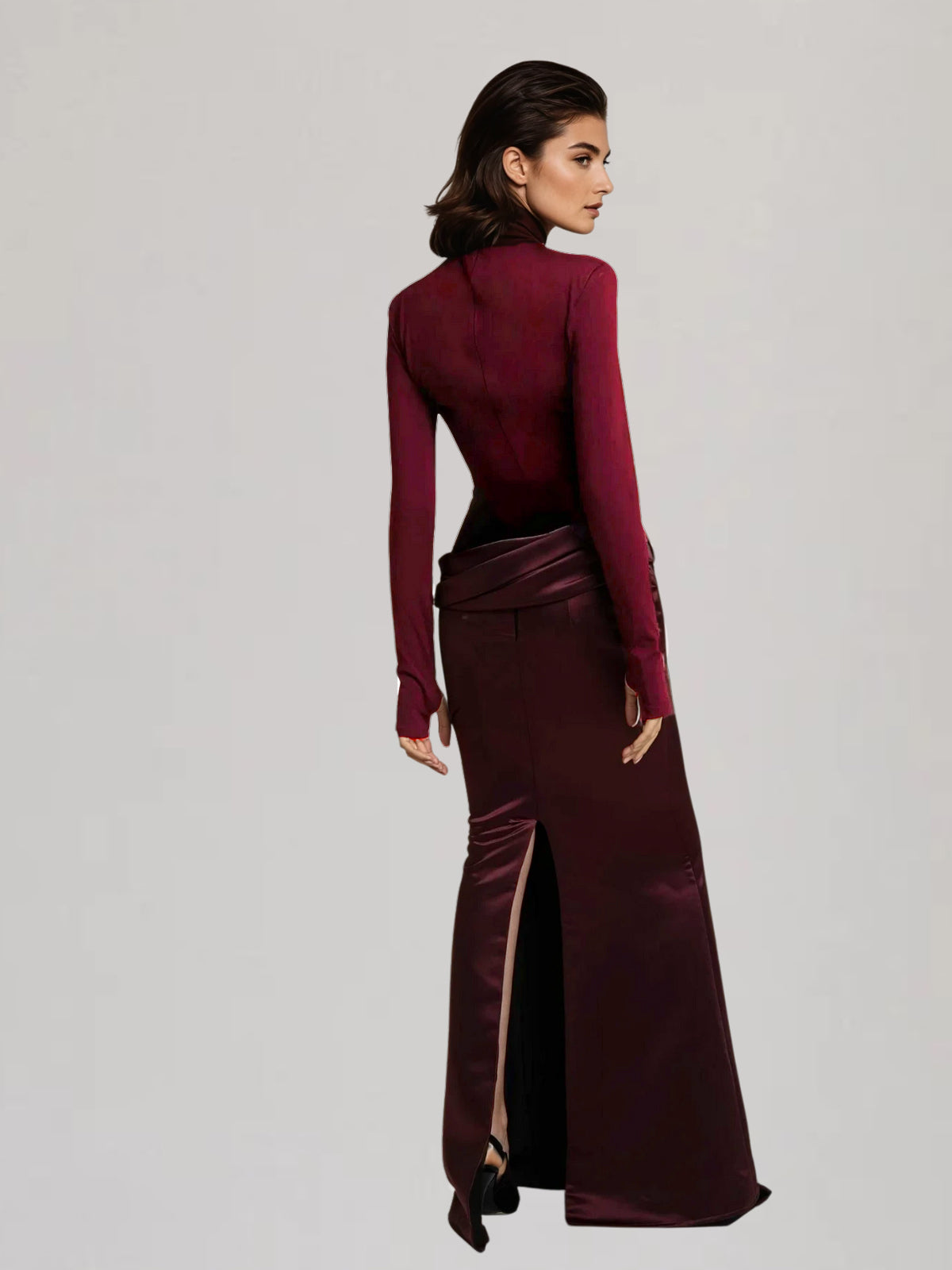Invisiron High Neck Split Maxi Dress