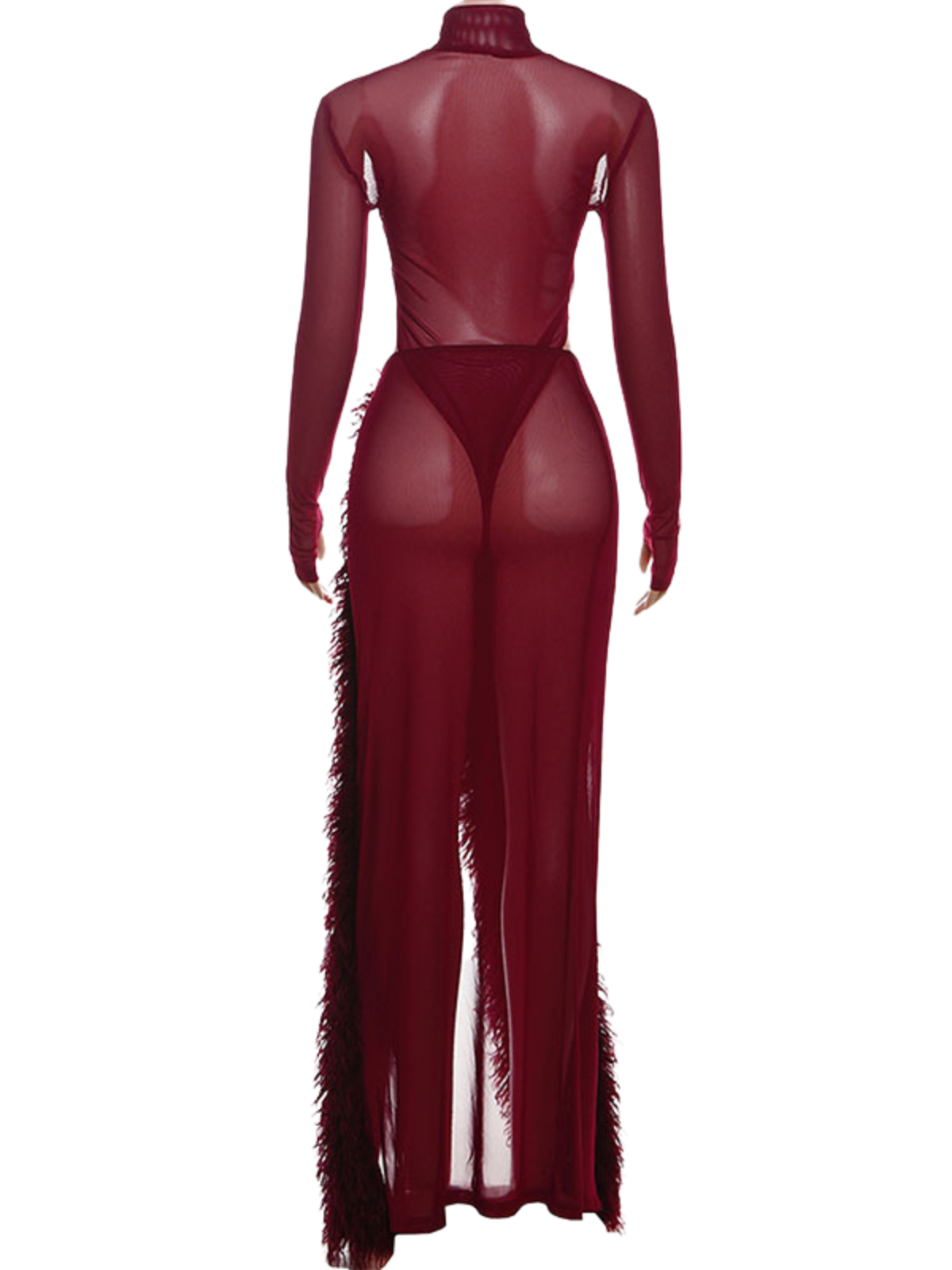 Irrotor High Neck Split Mesh Skirt Set