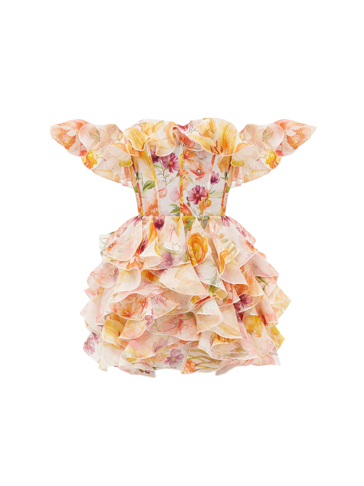 Ivaron Off Shoulder Floral Ruffle Mini Dress