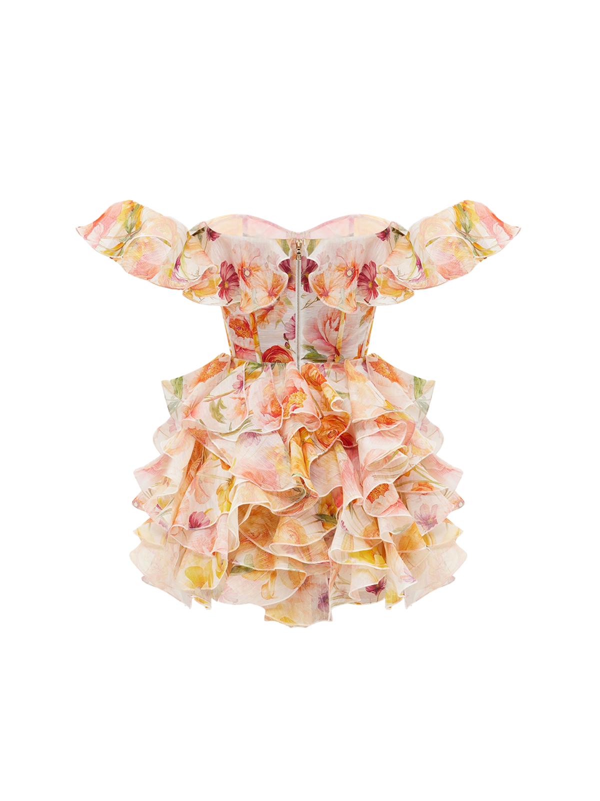 Ivaron Off Shoulder Floral Ruffle Mini Dress