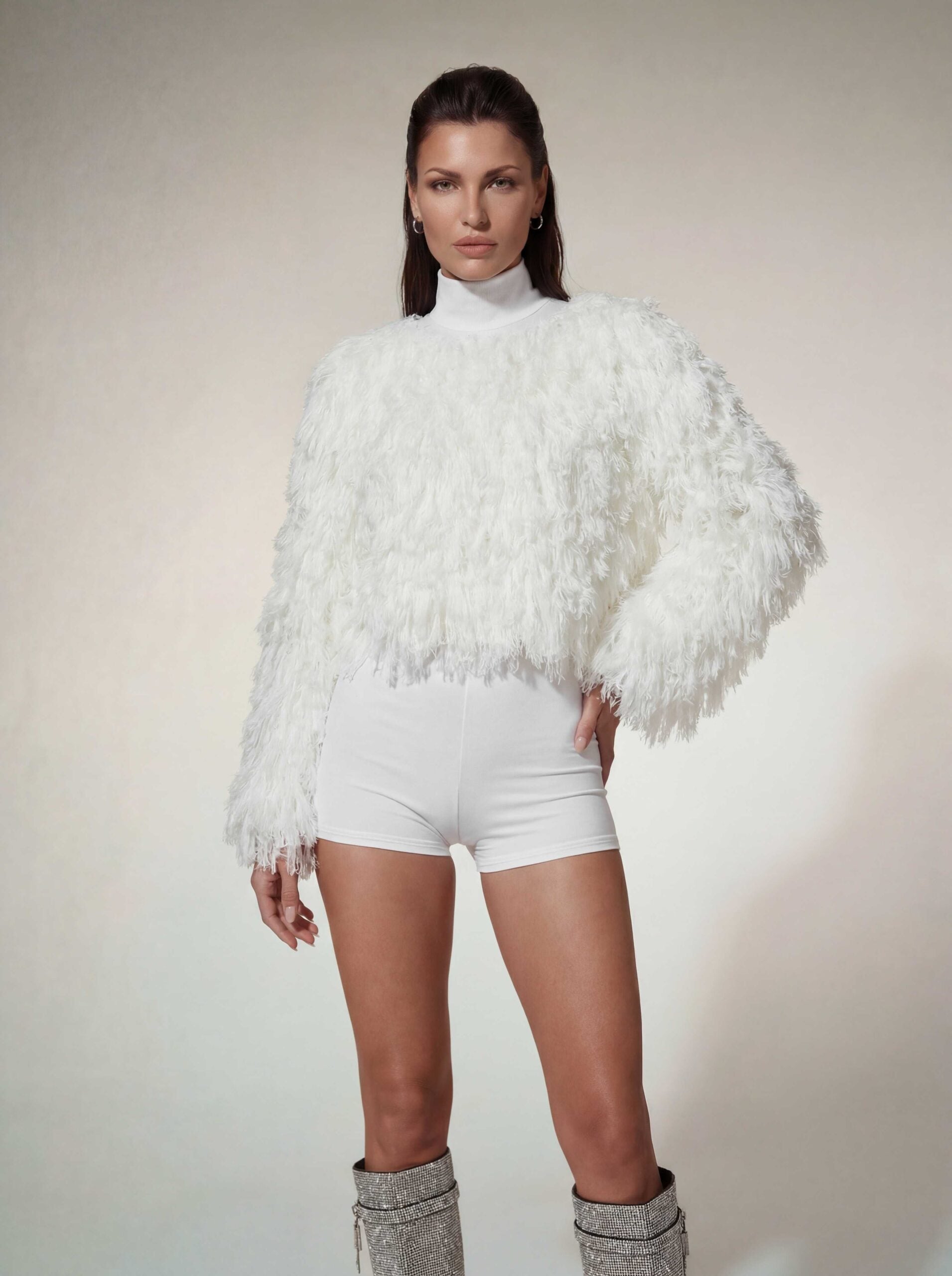 Ixelra Long Sleeve Fringe Romper Set
