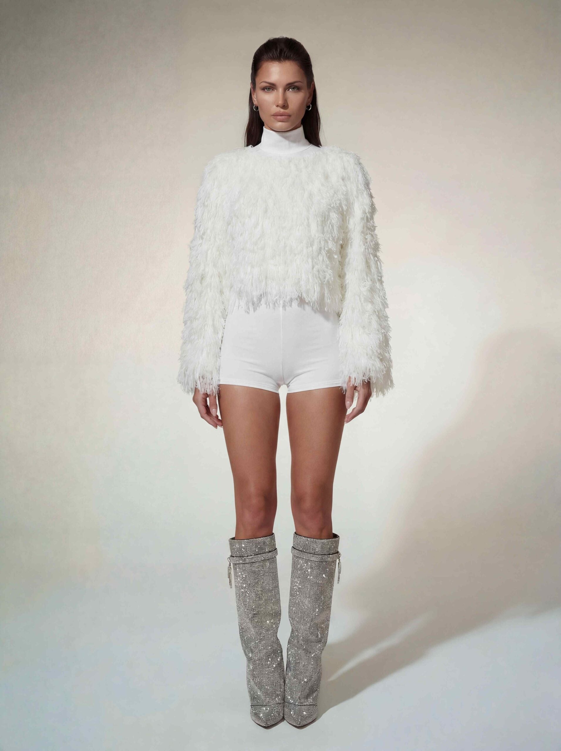 Ixelra Long Sleeve Fringe Romper Set