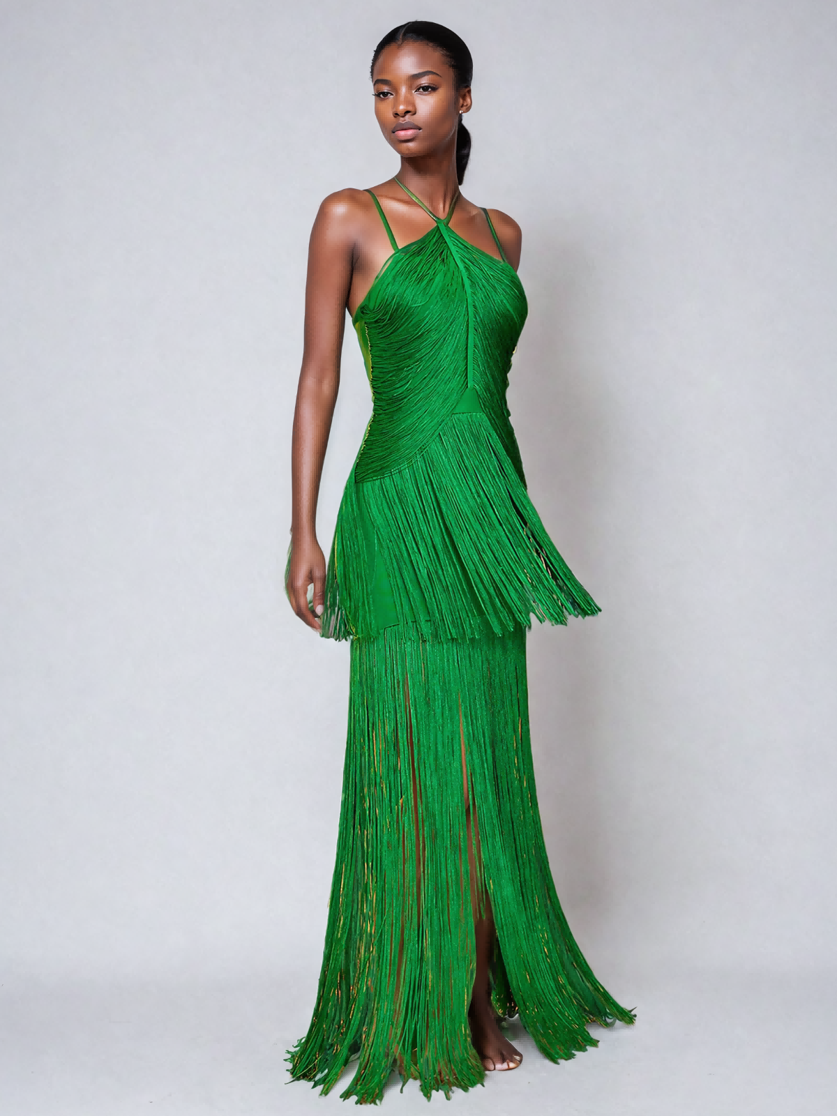 Izumi Fringe Bandage Maxi Dress
