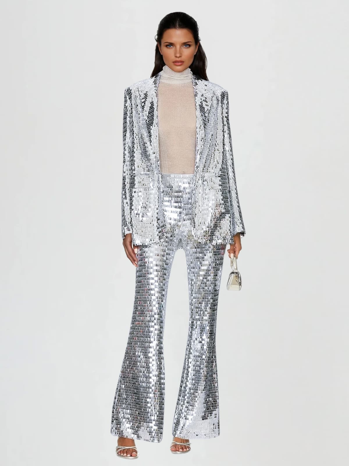 Jagrata Long Sleeve Sequin Pants Set