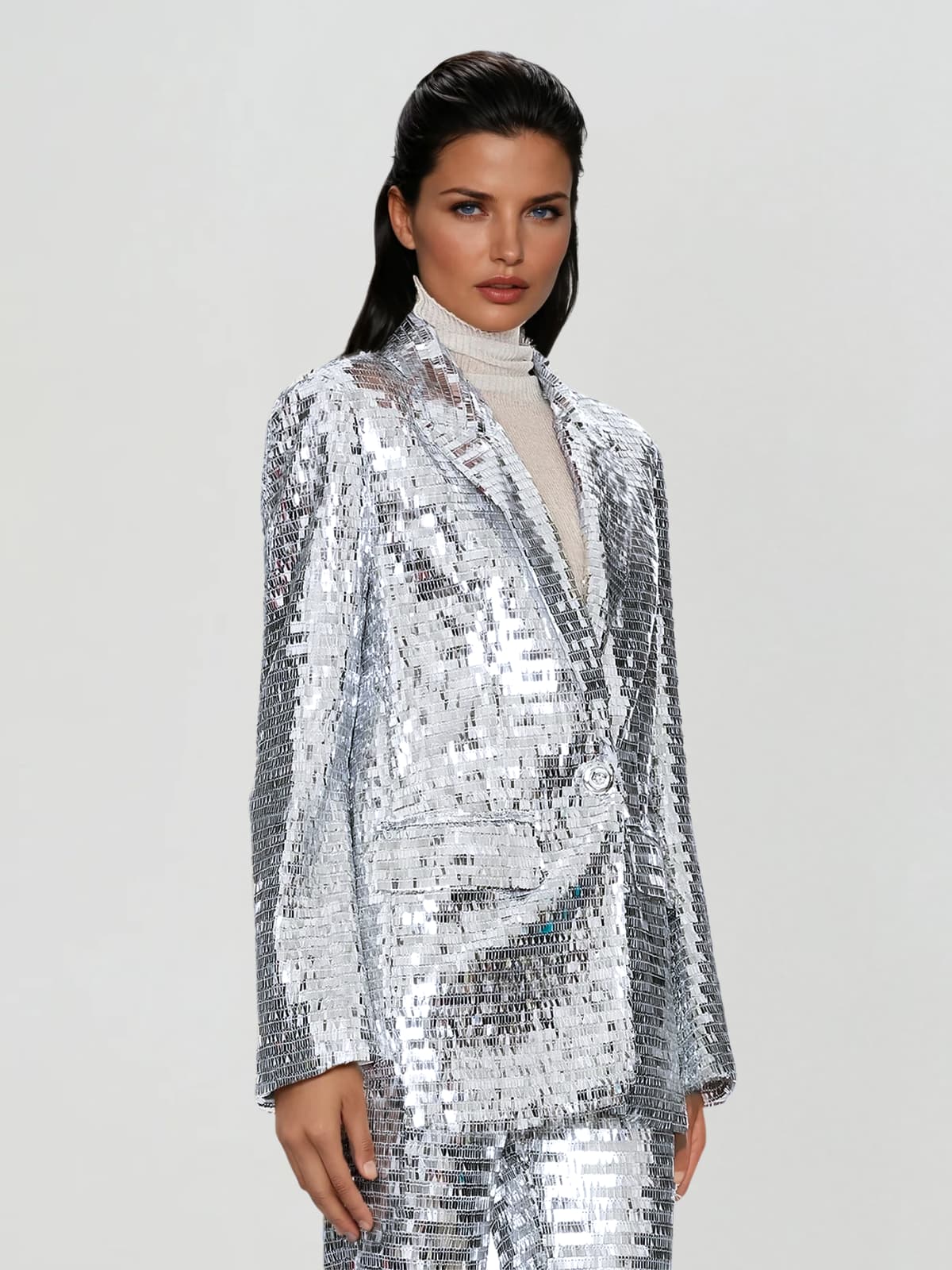 Jagrata Long Sleeve Sequin Pants Set