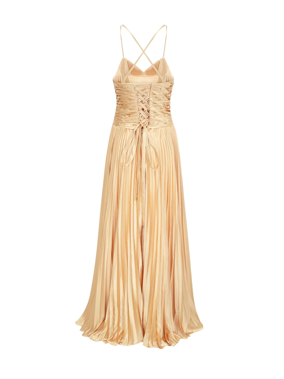 Jagtopo Spaghetti Twisted Pleated Maxi Dress