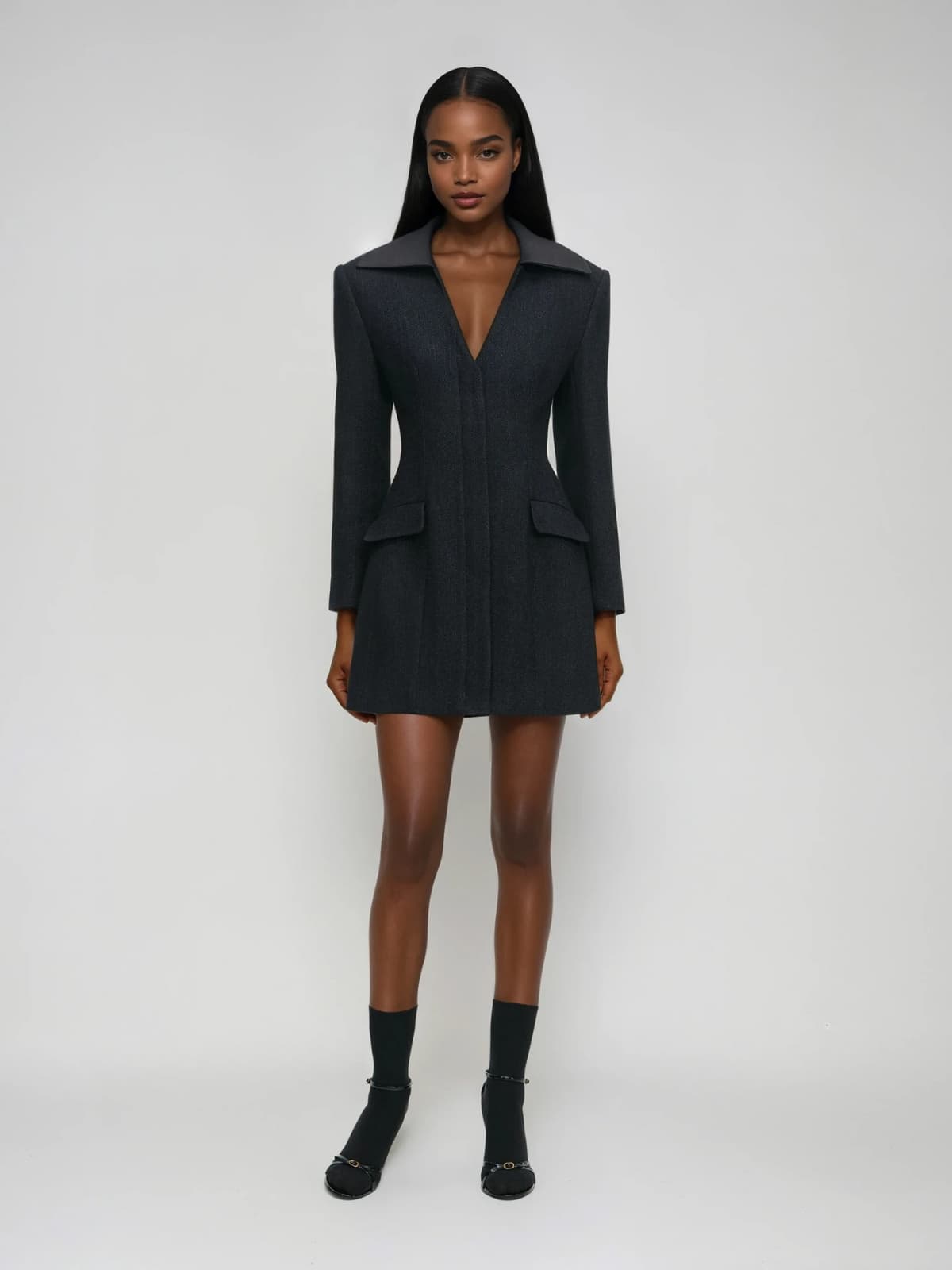 Javynx V Neck Blazer Mini Dress