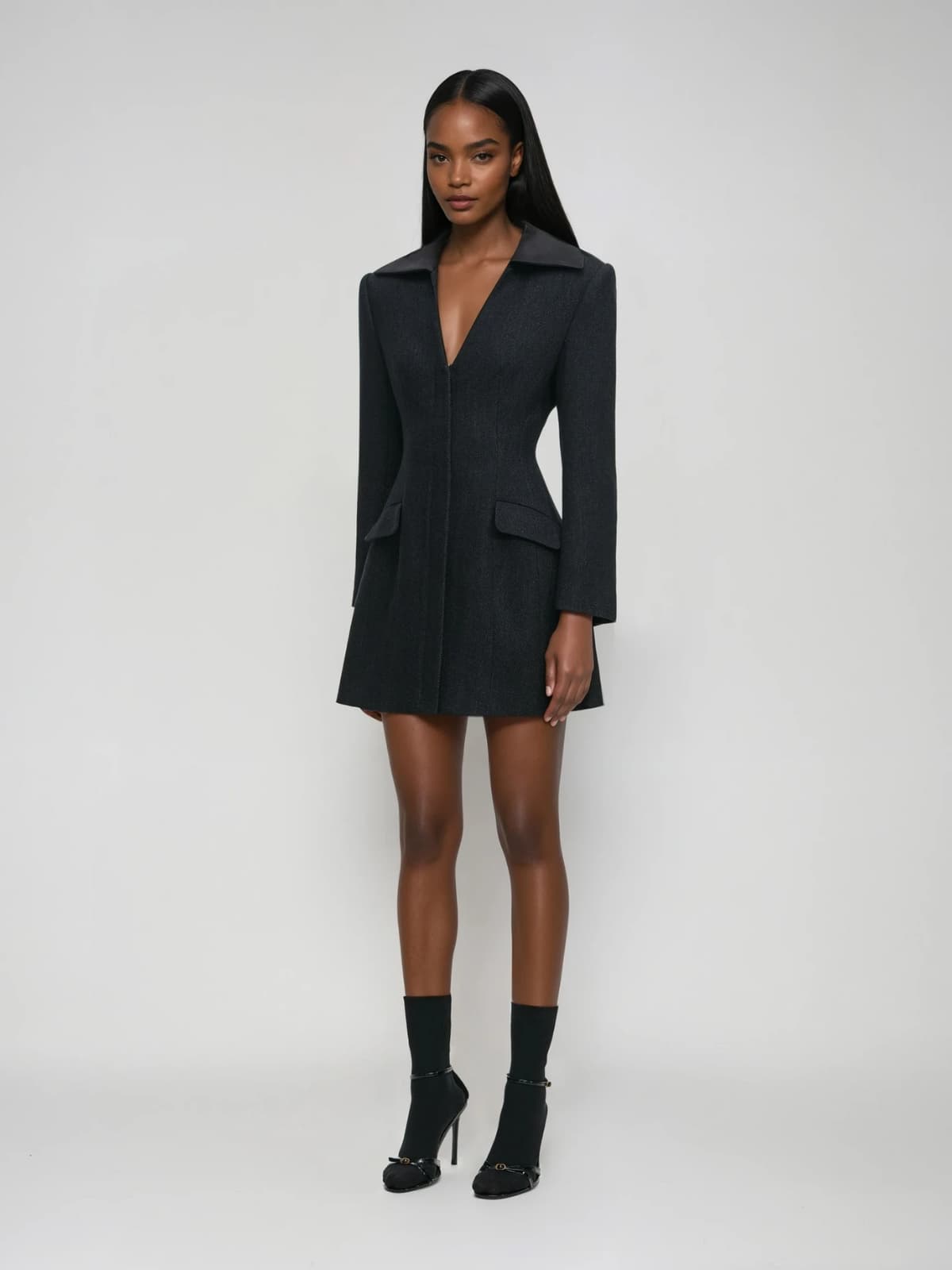 Javynx V Neck Blazer Mini Dress
