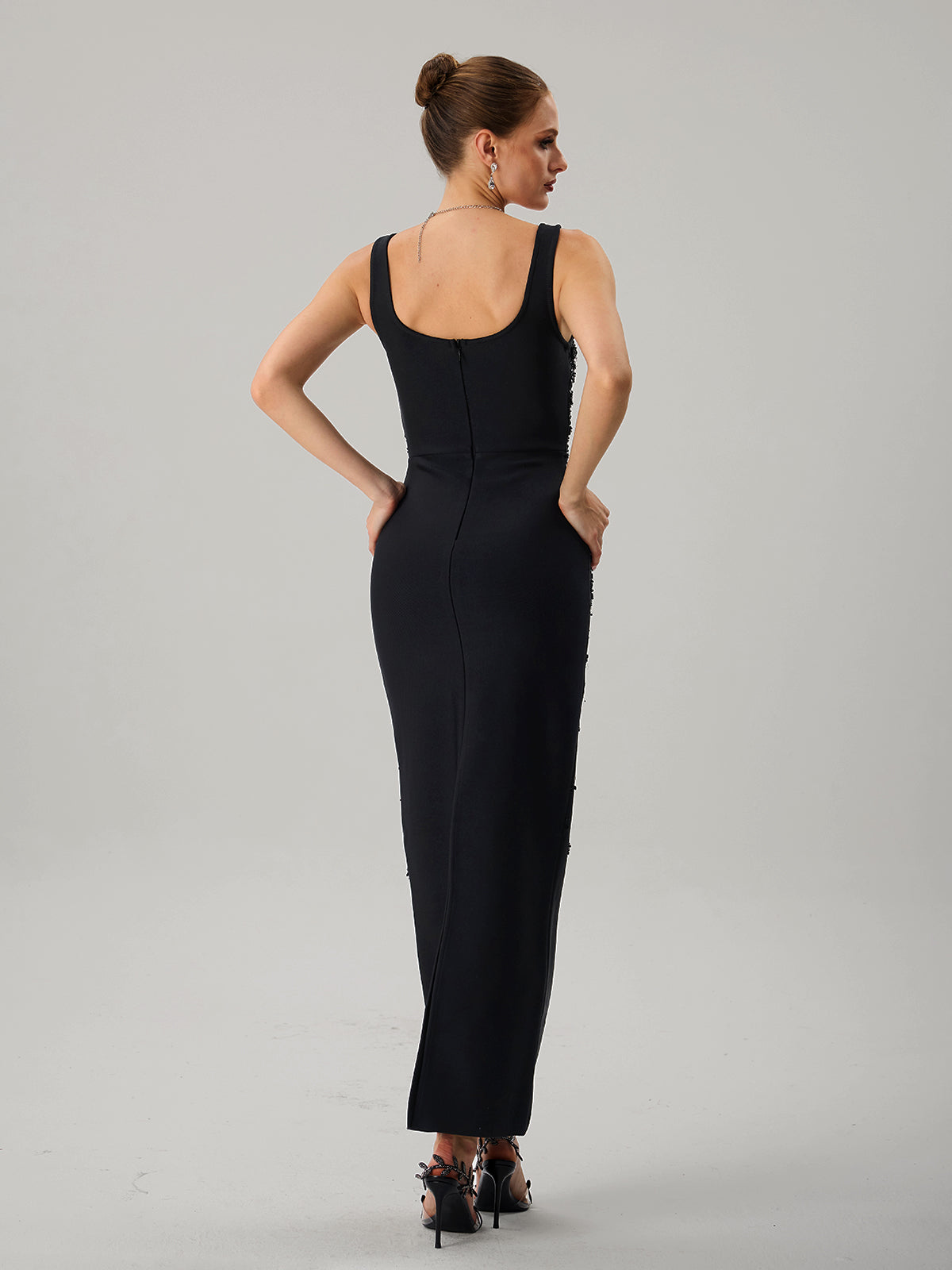Jetmixor Cutout Sequin Bandage Maxi Dress