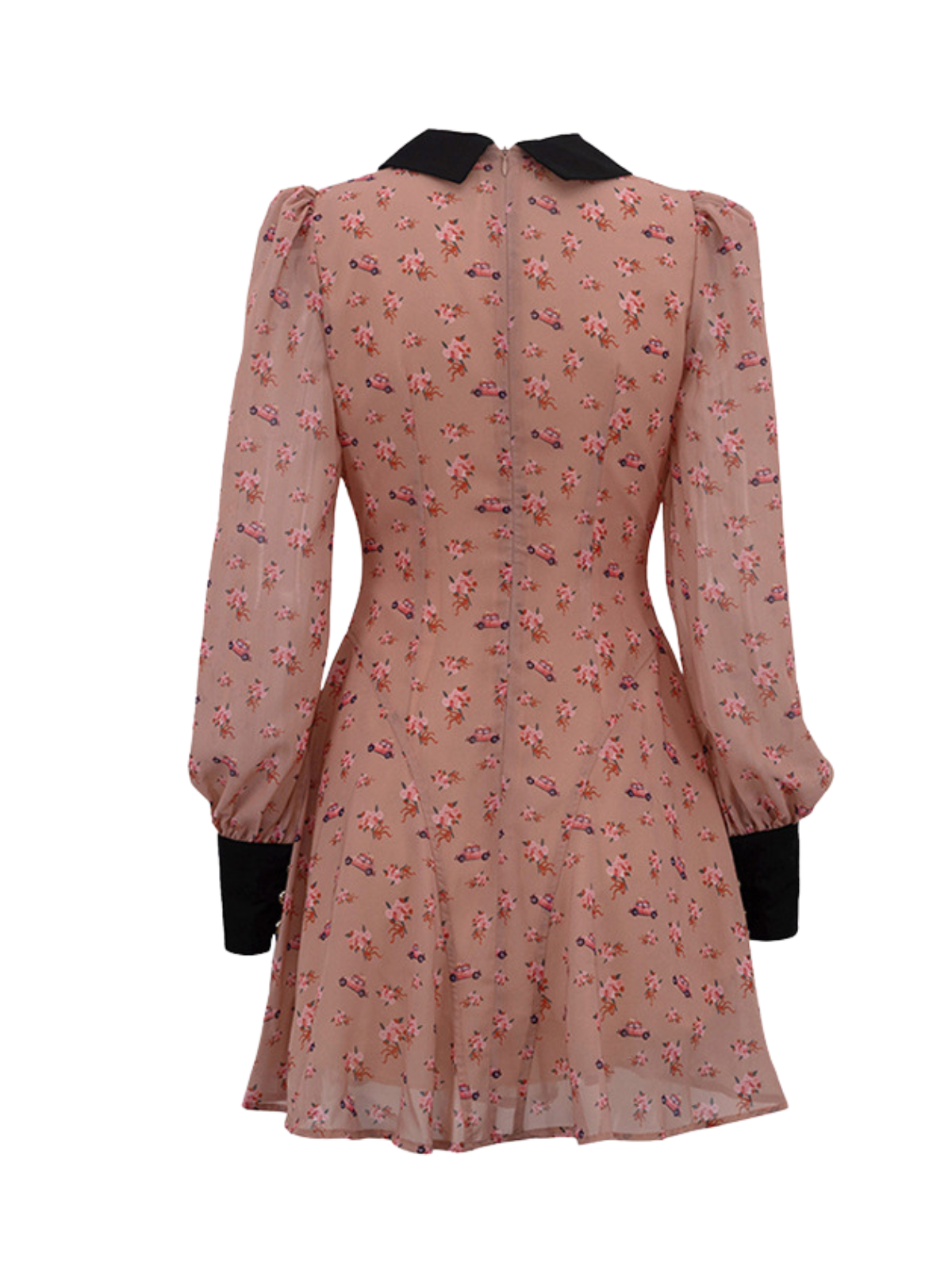 Jetquasar Folded Collar Floral Mini Dress