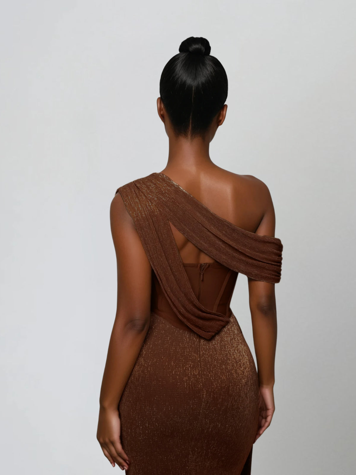 Jetsama One Shoulder Draped Maxi Dress