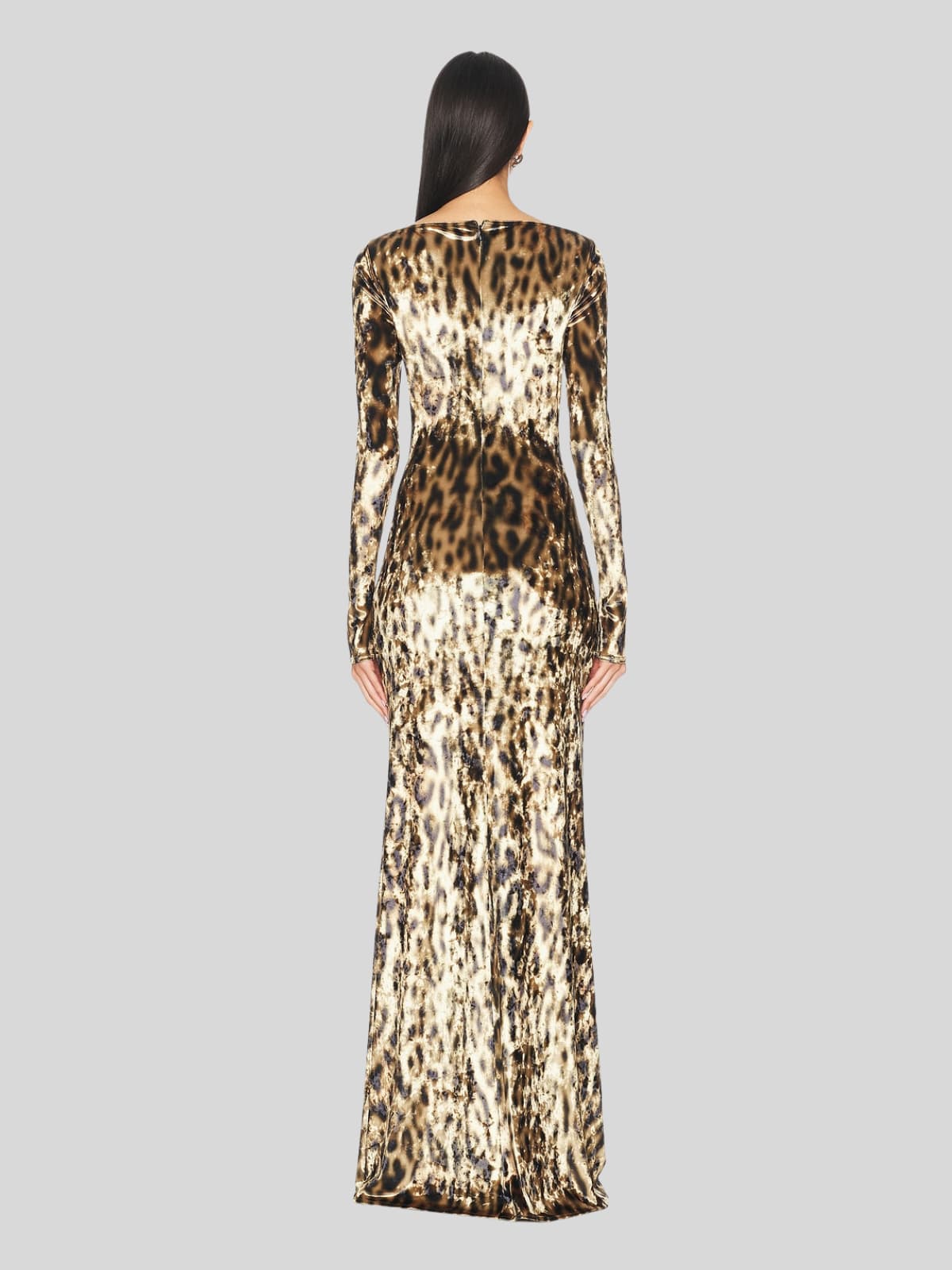 Jexira Velvet Leopard Maxi Dress