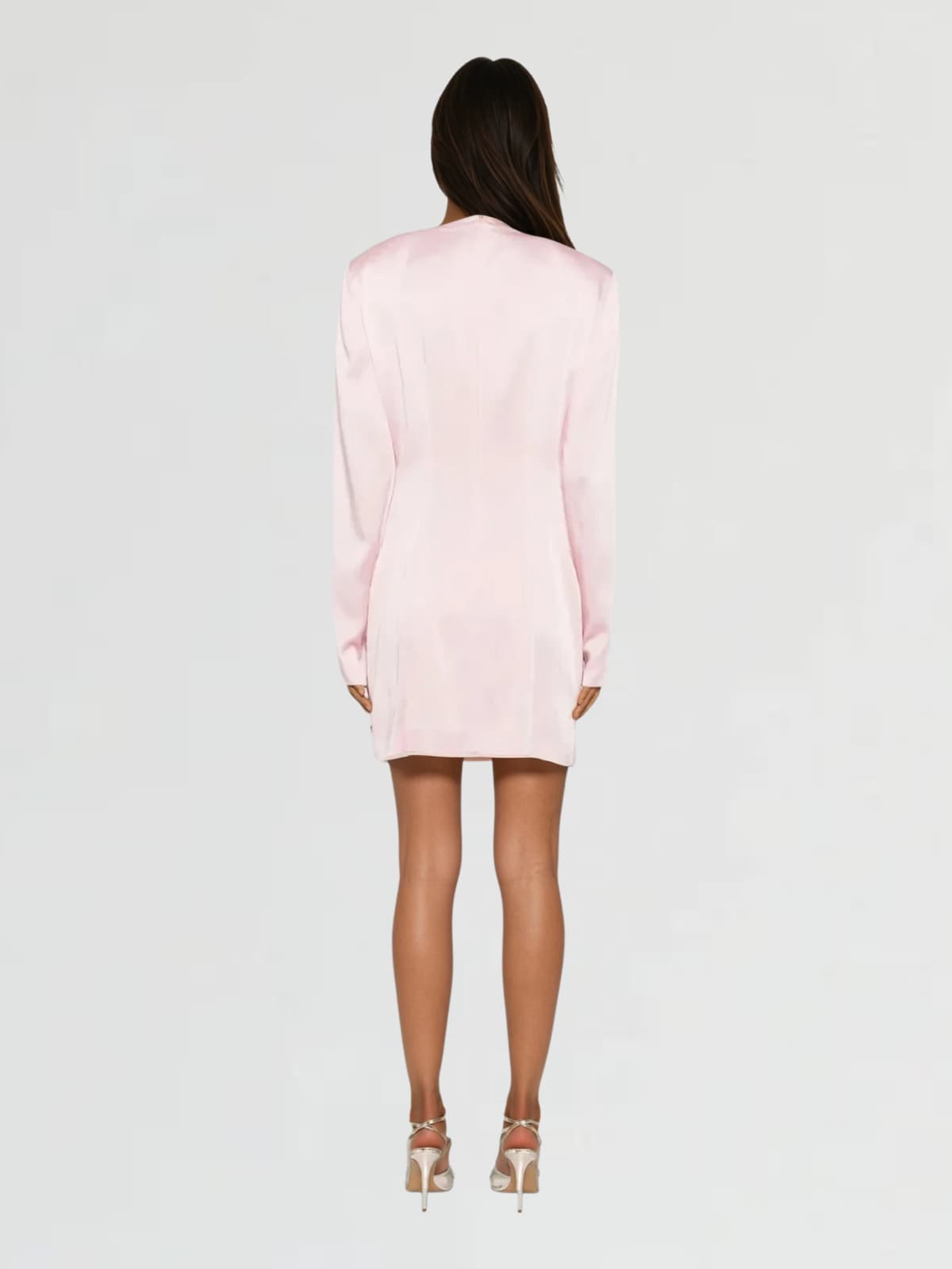 Jounceor V Neck Satin Ruched Mini Dress